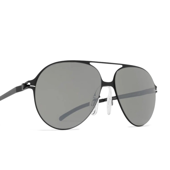 Mykita Bernhard Willhelm Hansi F25 Matte Black Mirror Black Sunglasses - Picture 1 of 2